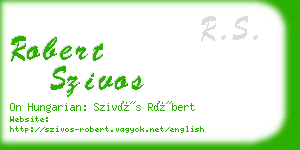 robert szivos business card